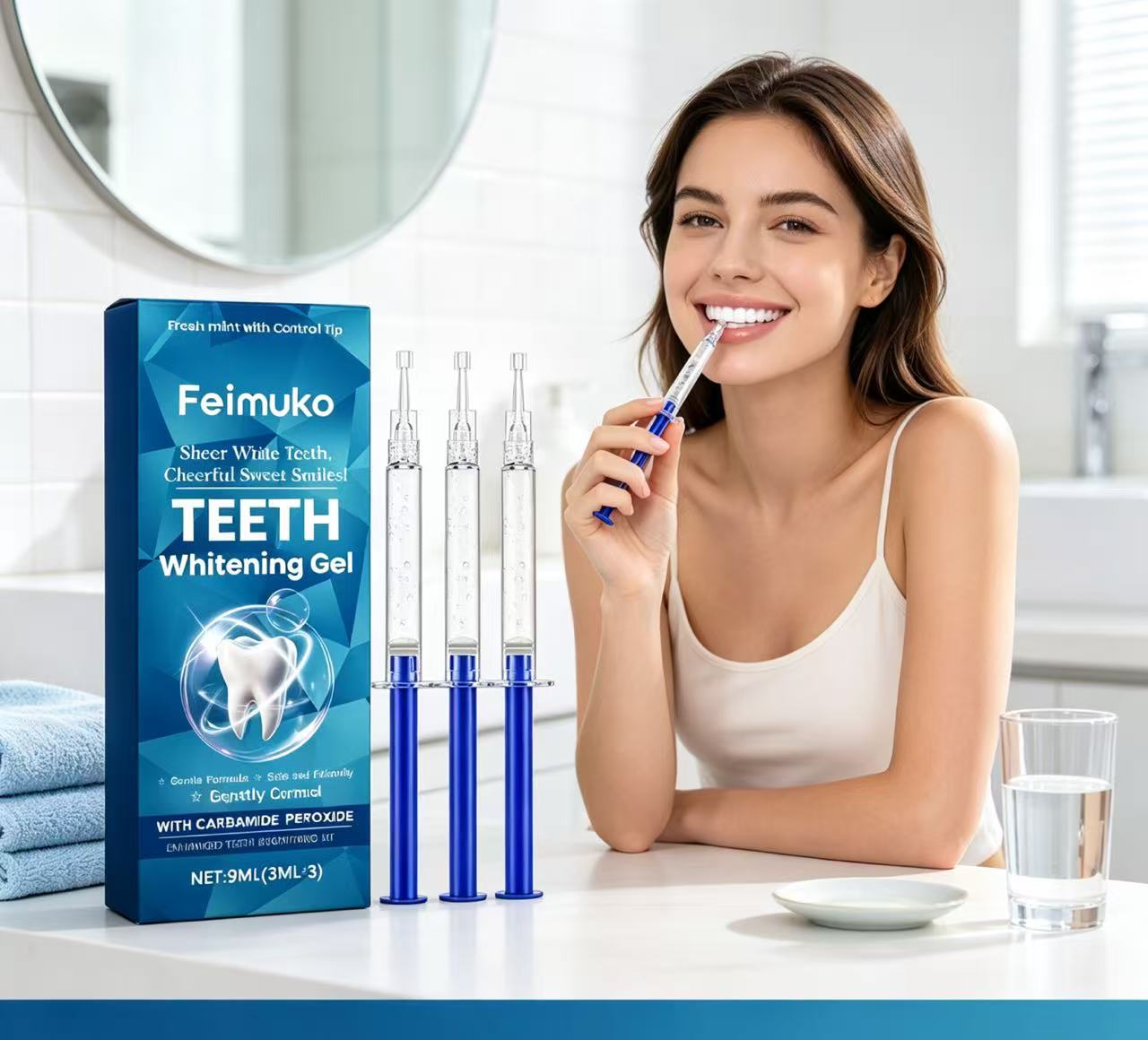 Teeth Whitening Kit - Gel blanqueador de dientes Feimuko, set
